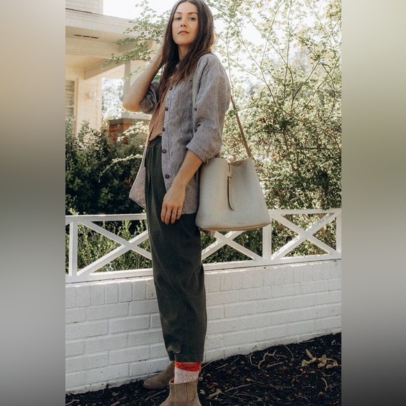 Esby Apparel Lenny Workshirt Shaket in Coffee Stripe Size Large - Picture 5 of 13